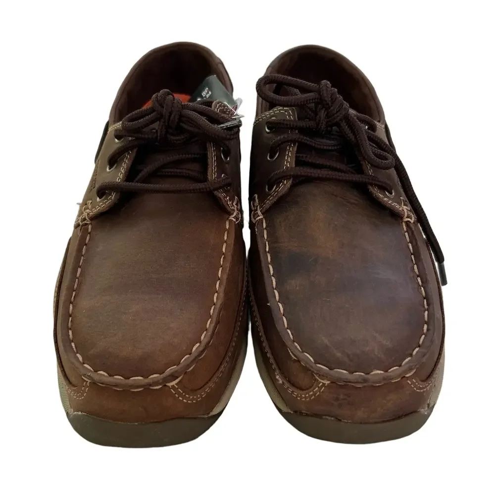 Rockport Works Sailing Club Brown Size 10.5 WIDE Boat Shoes Leather RK6736 NEW